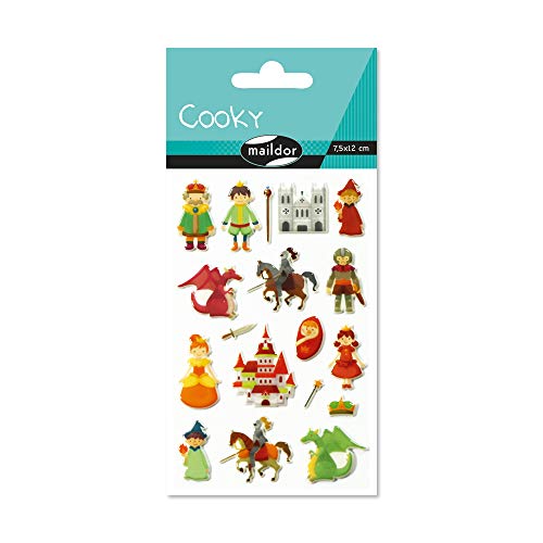 Maildor CY003O Packung mit Stickers Cooky 3D, 1 Bogen, 7,5 x 12 cm, ideal zum Dekorieren, Sammeln oder Verschenken, 1 Pack, Ritter von My Mandarine