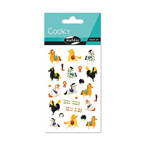 Maildor CY085C Packung mit Stickers Cooky 3D (1 Bogen, 7,5 x 12 cm, ideal zum Dekorieren, Sammeln oder Verschenken, Lamas) 1 Pack von Maildor