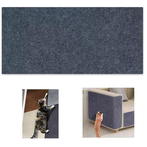 Mailfull Kratzmatte Selbstklebend 40x200cm Kratzbretter Katze Vielseitige Katzenkratzmatte Dunkelgrau Kleber Möbelschutz für Sofa Wand Katzen von Mailfull