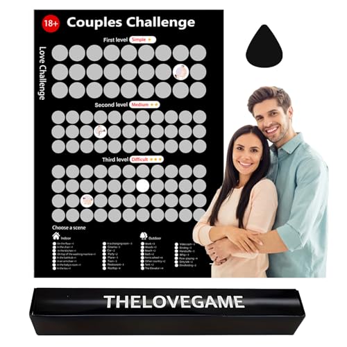 Mailfull Love Game Poster Date Night Game Creative Scratch Off Poster 100 Things to Do Between Couples Geschenk Jubiläumsgeschenk Datepärchen Geschenke Ideen von Mailfull