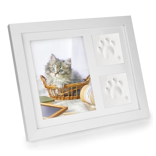 Mailfull Pfotenabdruck Set Hund und Katz Weiß mit Holz Bilderrahmen 3D Gipsabdruck Baby Handabdruck und Fußabdruck Set Geeignet für Haustiere Neugeborene und Geschenk Mailfull Pfotenabdruck Set Hund und Katz Weiß mit Holz Bilderrahmen 3D Gipsabdruck Baby Handabdruck und Fußabdruck Set Geeignet für Haustiere Neugeborene und Geschenk von Mailfull