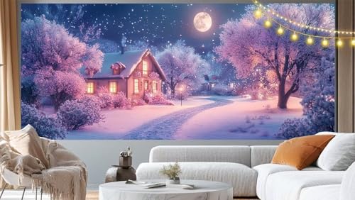 Diamond Painting Weihnachten Diamond Painting Groß XXL 160x80 cm, 5D Diamant Painting Bilder Landschaft Malen Nach Zahlen Erwachsene Anfänger Basteln Crystal Stickerei Malerei Kit, Home Decor m203 von Mailielie