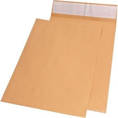 Faltentaschen, E4, hk, o.F., 140g, braun, Pck=100St, Falte 40mm von Mailmedia