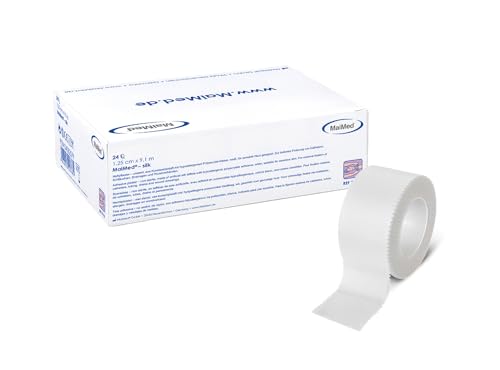 Fixierpflaster MaiMed silk Rollenpflaster 5,00 cm x 9,1 m weißes Heft-und Fixierpflaster auf der Rolle, 6 Stück/Box von Maimed