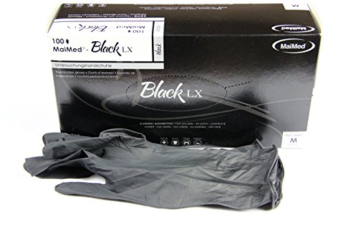 Latex Handschuhe Box mit 100st. Schwarz/Black Gr:M Latex Handschuhe Box mit 100st. Schwarz/Black Gr:M von Maimed