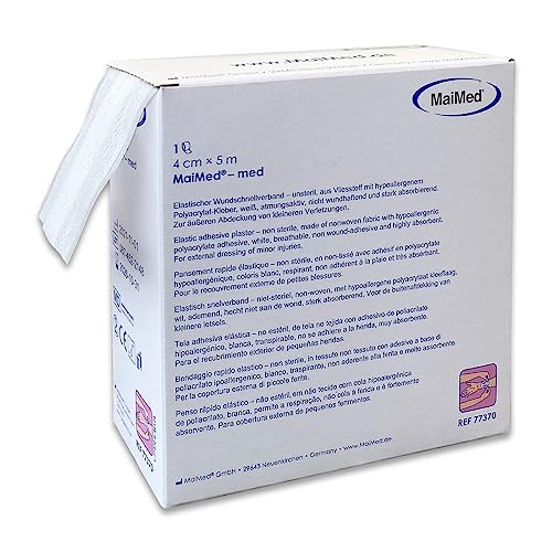 MaiMed med Pflaster Rolle 4cm x 5m Pflaster Box Wundpflaster Heftpflaster - Elastisch Weiß Sensitiv - Starke Klebekraft MaiMed med Pflaster Rolle 4cm x 5m Pflaster Box Wundpflaster Heftpflaster - Elastisch Weiß Sensitiv - Starke Klebekraft von Maimed