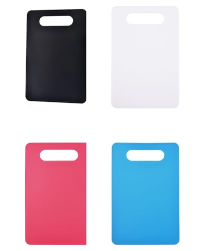 4PCS Sets Kunststoff Schneidbrett Set Lebensmittelsicherheit Material mit Griff Farbe codiert Brett Pad geeignet für Fleisch Gemüse Früchte einfach zu Griff Griff von Maimeili