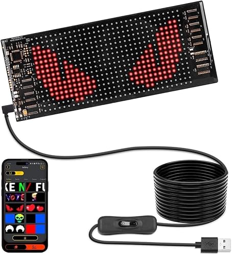 Flexibles LED-Schild Programmierbares Scrolling Text & Animation Display USB-angetriebenes APP-gesteuertes LED-Panel für Autos Geschäfte Bars Partys Hochzeitsfestivale - 6.7 "x2.8" RGB-Matrix Flexibles LED-Schild Programmierbares Scrolling Text & Animation Display USB-angetriebenes APP-gesteuertes LED-Panel für Autos Geschäfte Bars Partys Hochzeitsfestivale - 6.7 "x2.8" RGB-Matrix von Maimeili