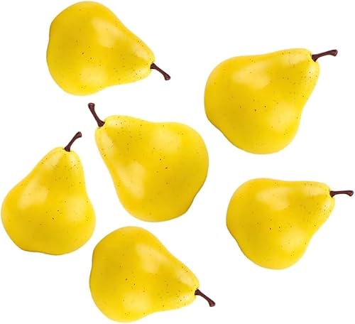 Maimeili 12 PCS Gefälschte Künstliche Künstlern High Imitation Obst Dekoration Lebensechter Kunst Gelber Birnenmodell Für Heimküche Esstisch Dekor Fotografie Requisite von Maimeili