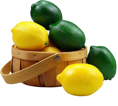 Maimeili 12 PCS Gefälschte Künstliche Künstlungen High Imitation Obst Dekoration Lifelike Falum Grüne Grüne Zitronenmodell Für Heimküche Esstisch Dekor Fotografie Requisite von Maimeili