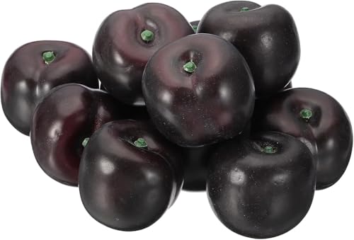 Maimeili 12 PCS Gefälschte Künstliche Kunstrumente Mit Hoher Nachahmung Von Früchten Dekoration Lebensechter Faux Black Pflaumenmodell Für Hausküche Esstisch Dekor Fotografie Requisite von Maimeili