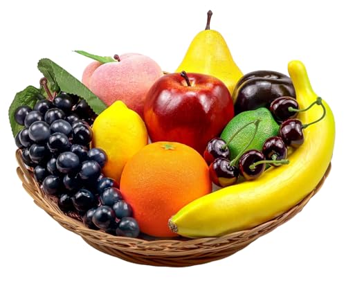 Maimeili 12 PCS Gefälschte Künstliche Kunstrumente Mit Hoher Nachahmung Von Früchten Dekoration Lebensechter Faux Fruchtkombination Für Hausküche Esstisch Dekor Fotografie Requisite von Maimeili
