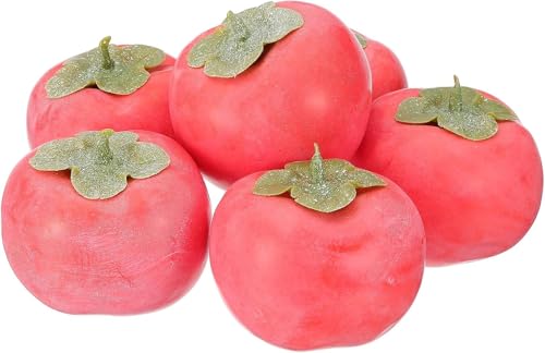 Maimeili 6 PCS Gefälschte Künstliche Kunstrumente Mit Hoher Nachahmung Von Früchten Dekoration Lebensechter Faux Persimon Für Hausküche Esstisch Dekor Fotografie Requisite von Maimeili