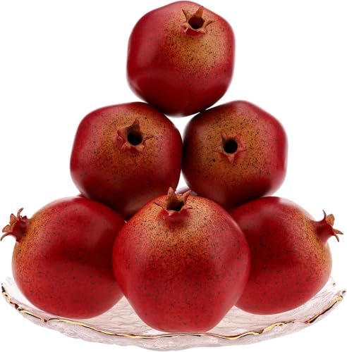 Maimeili 6 PCS Gefälschte Künstliche Kunstrumente Mit Hoher Nachahmung Von Früchten Dekoration Lebensechter Faux Vom Granatapfel Für Hausküche Esstisch Dekor Fotografie Requisite von Maimeili