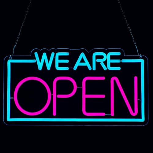 Öffnen Willkommen LED Neon Zeichen bunte Happy Hour Neon Kunst Wandlampen dimmbares Acryl Licht für Schlafzimmer Mann Höhle Bar Pub Party Wanddekoration von Maimeili