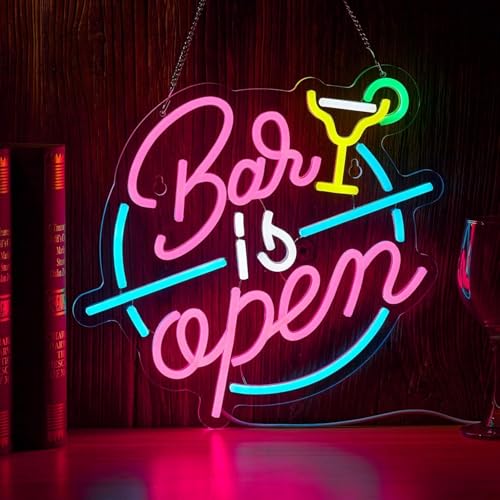Öffnen Willkommen LED Neon Zeichen bunte Happy Hour Neon Kunst Wandlampen dimmbares Acryl Licht für Schlafzimmer Mann Höhle Bar Pub Party Wanddekoration von Maimeili