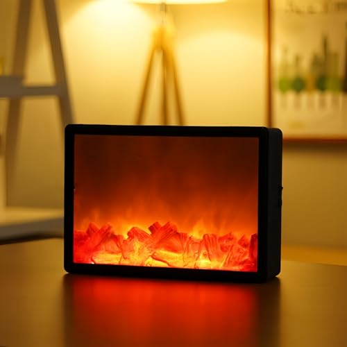 Simulierte LED Kamin Laterne USB & Akku betrieben Flammenloses Licht mit Simulation Flamme Tisch Dekorative Lampe Mini Kamin Ornament für gemütliche Heimdekor Freistehende elektrische Holzberner Simulierte LED Kamin Laterne USB & Akku betrieben Flammenloses Licht mit Simulation Flamme Tisch Dekorative Lampe Mini Kamin Ornament für gemütliche Heimdekor Freistehende elektrische Holzberner von Maimeili