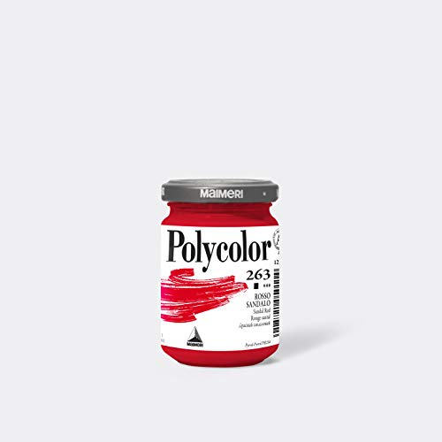 Maimeri POLYCOLOR 140 ml, Feine Vinylfarbe, Farbton Sandelrot von Maimeri