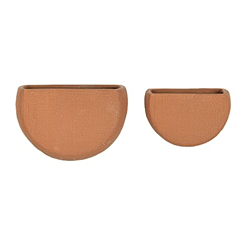 Main + Mesa Hängende Steingut-Pflanzgefäße aus Keramik, 19,1 x 12,7 cm und 15,2 x 10,2 cm, Terrakotta, 2 Stück von Main + Mesa