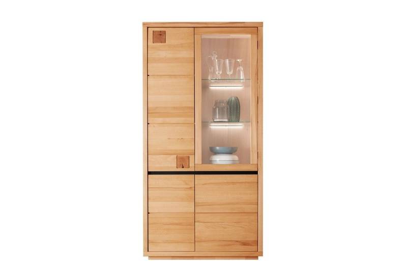 Main Möbel Vitrine Vitrine Schrank 103x205cm Kernbuche geölt Bergamo von Main Möbel