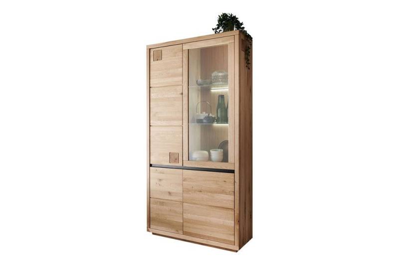 Main Möbel Vitrine Vitrine Schrank 103x205cm Wildeiche geölt Bergamo von Main Möbel