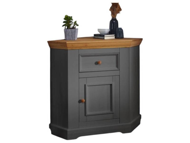 Main Möbel Anrichte Eckanrichte 104cm "Zürich II" Kiefer massiv grau WZ-0133 von Main Möbel