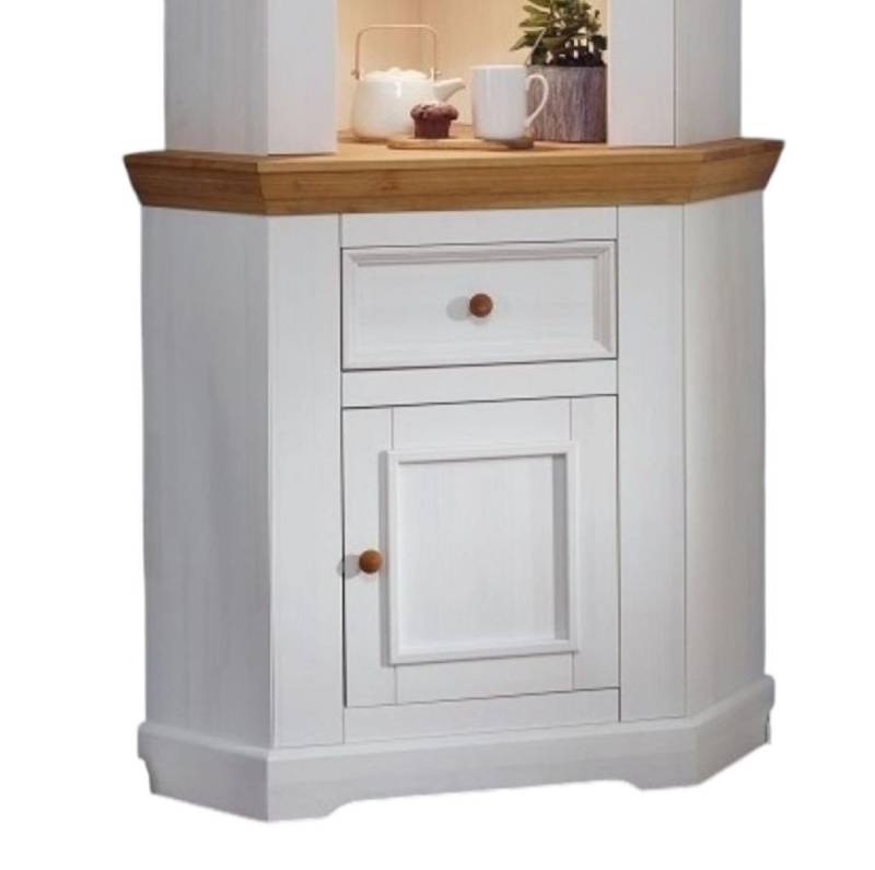 Main Möbel Anrichte Eckanrichte 104cm "Zürich" Kiefer massiv weiß von Main Möbel