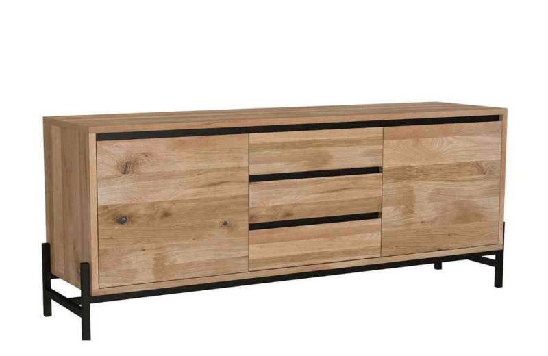 Main Möbel Anrichte Sideboard 155x67cm 'Veneza' Wildeiche & Metall schwarz von Main Möbel