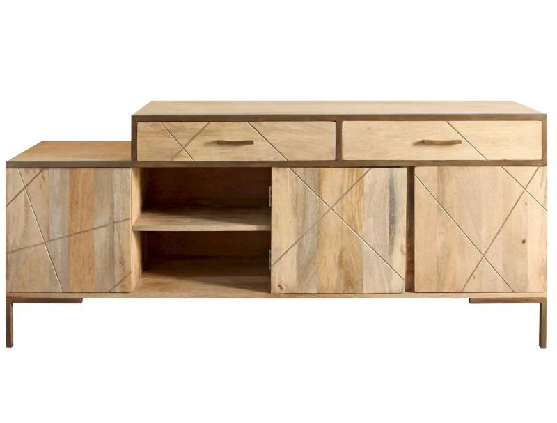Main Möbel Sideboard Sideboard 175x77cm 'Houston' Mango natur & goldfarbig von Main Möbel