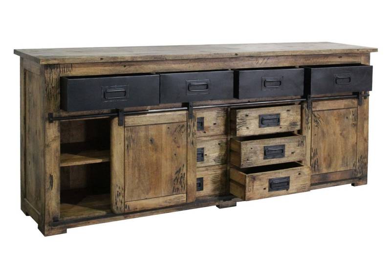 Main Möbel Anrichte Sideboard 200x90cm 'Railroad' Mango & Eisen von Main Möbel