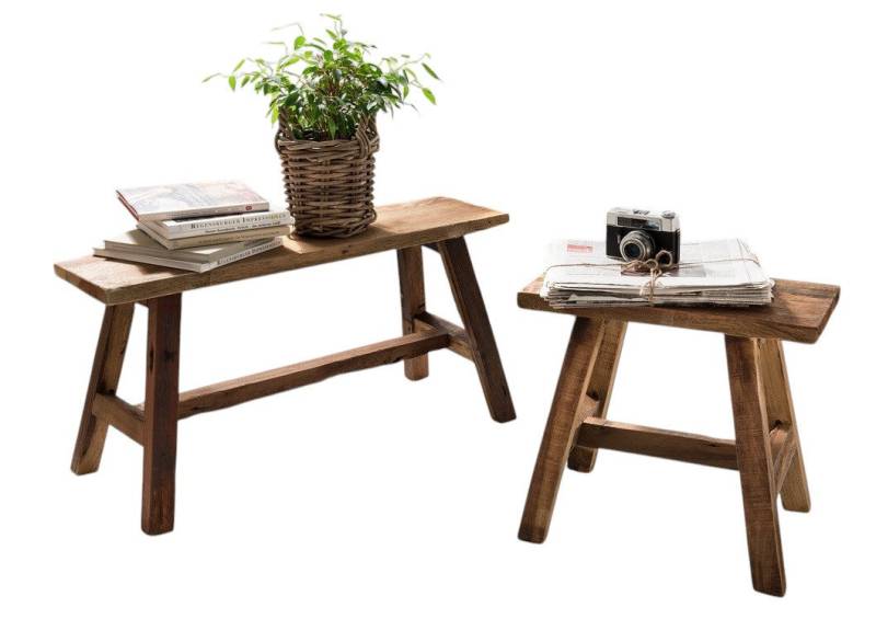 Main Möbel Blumenhocker Bank/Blumenhocker 50cm "Ranch" recyceltes Holz von Main Möbel