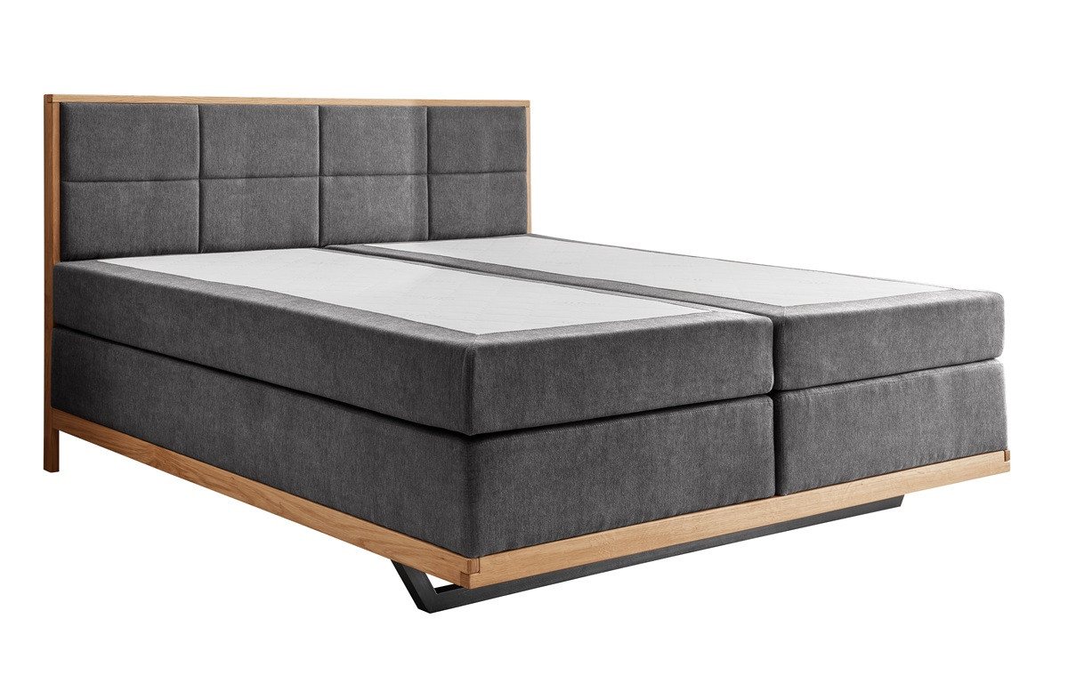 Main Möbel Boxspringbett Boxspringbett 'David' 200x200cm Eiche Stoff anthrazit von Main Möbel