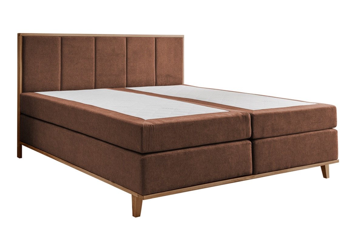 Main Möbel Boxspringbett Boxspringbett 'Niklas' 180x200cm Eiche Stoff braun von Main Möbel
