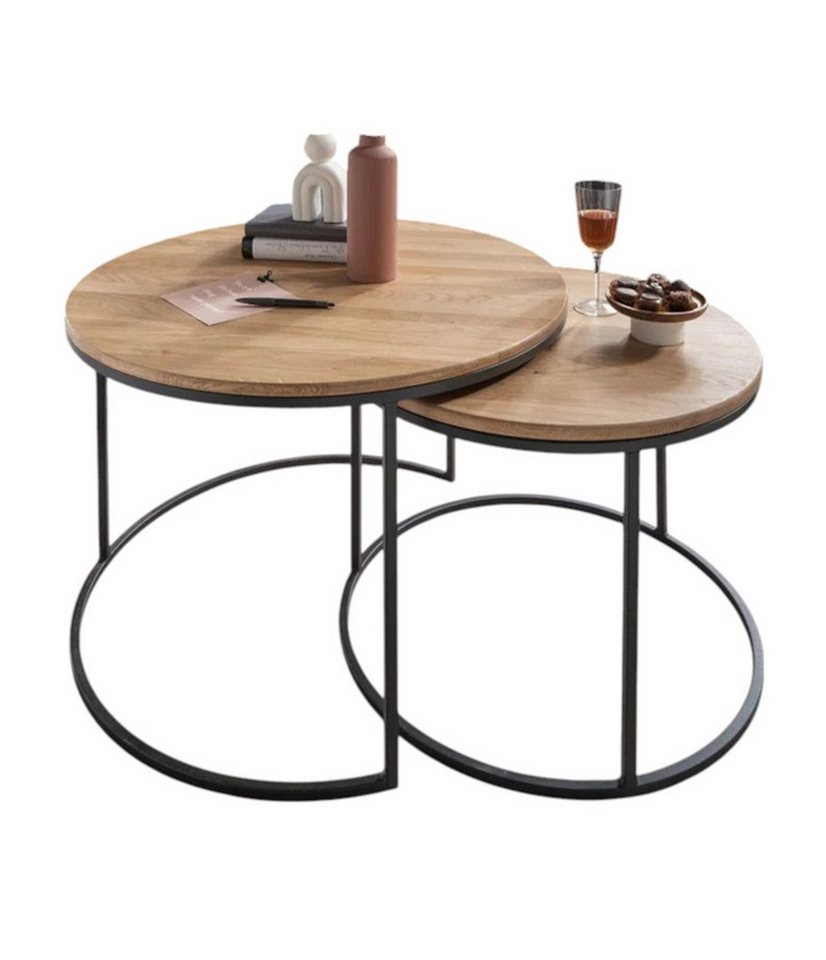 Main Möbel Couchtisch Couchtisch 2er-Set 'Lissabon' Wildeiche Stahl schwarz Main Möbel Couchtisch Couchtisch 2er-Set 'Lissabon' Wildeiche Stahl schwarz von Main Möbel