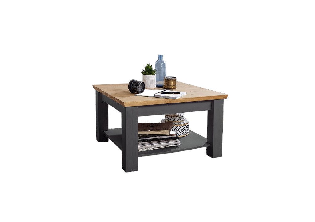 Main Möbel Couchtisch Couchtisch 75x75cm "Zürich II" Kiefer massiv grau WZ-0133 von Main Möbel