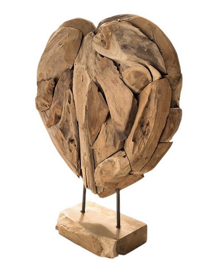 Main Möbel Dekofigur Deko-Herz 30cm auf Ständer "Herz" Teak von Main Möbel