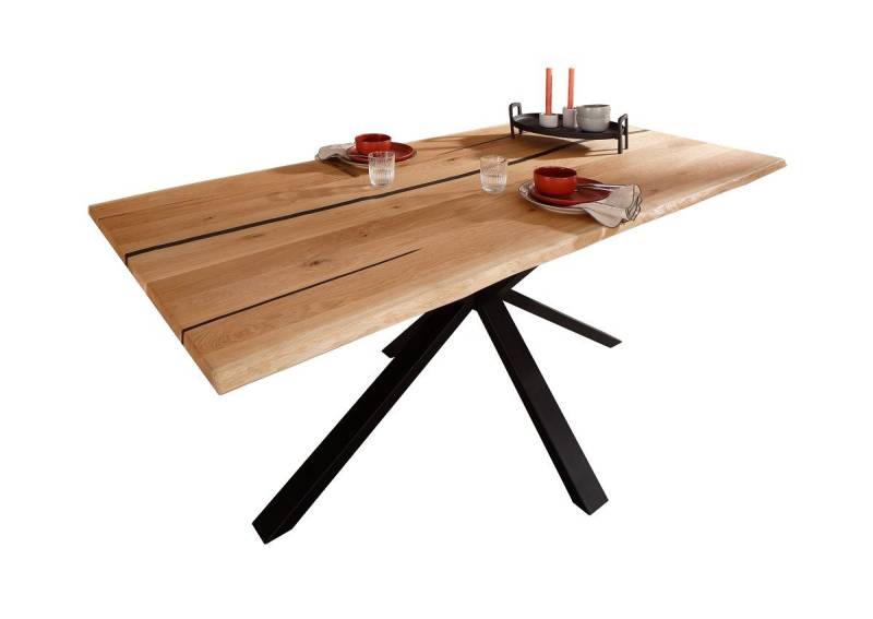 Main Möbel Esstisch Epoxidharz Esstisch 200x100cm Wildeiche Massivholz von Main Möbel