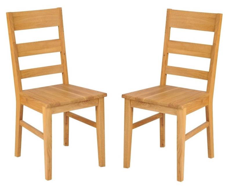 Main Möbel Esszimmerstuhl Stuhlset 2er-Set 'Thomas' Wildeiche massiv von Main Möbel