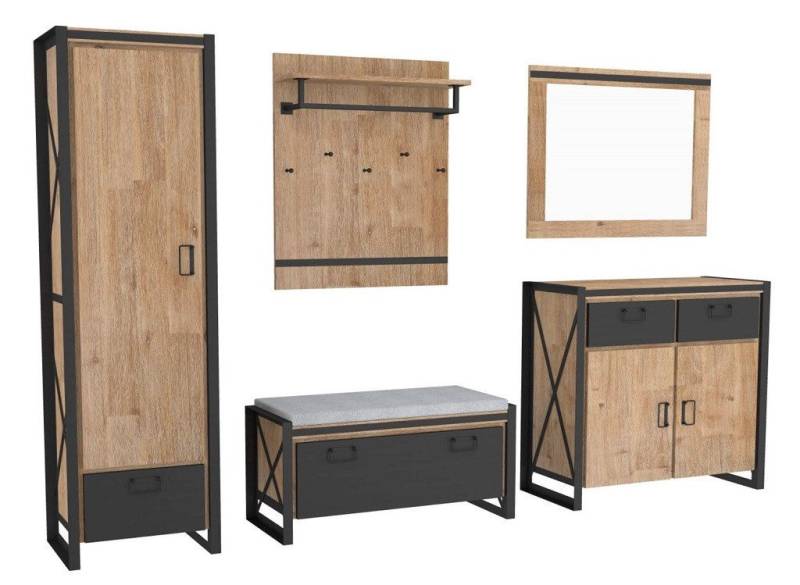 Main Möbel Garderoben-Set Garderobenset 5-tlg. 'Montreux' Akazie & Metall schwarz Main Möbel Garderoben-Set Garderobenset 5-tlg. 'Montreux' Akazie & Metall schwarz von Main Möbel