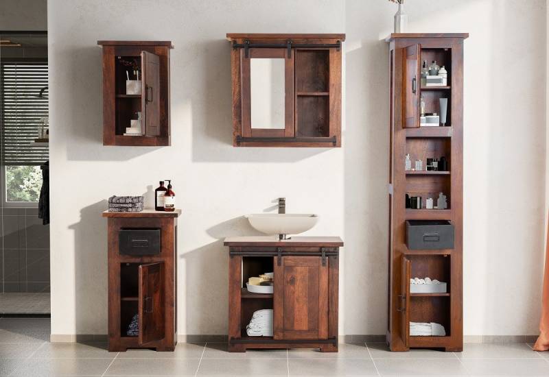 Main Möbel Hängeschrank Badoberschrank 42x60cm 'Bayamo' Mango & Eisen von Main Möbel