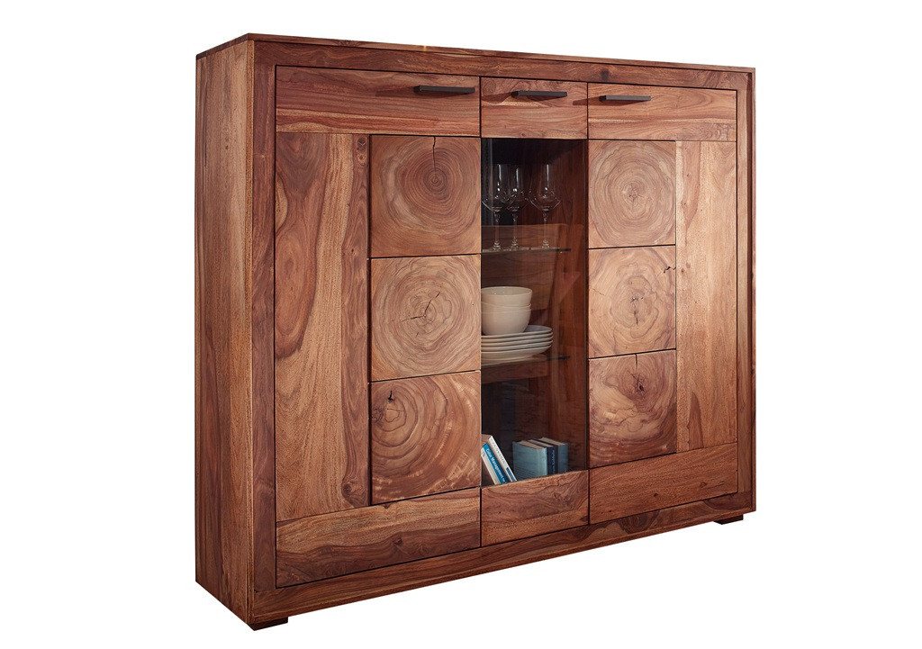 Main Möbel Highboard Highboard 150x135cm "Rio" Palisander massiv Main Möbel Highboard Highboard 150x135cm "Rio" Palisander massiv von Main Möbel