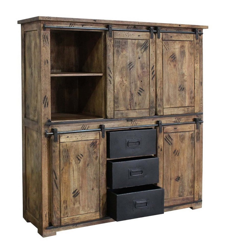 Main Möbel Highboard Highboard 150x160cm 'Railroad' Mango & Eisen Main Möbel Highboard Highboard 150x160cm 'Railroad' Mango & Eisen von Main Möbel