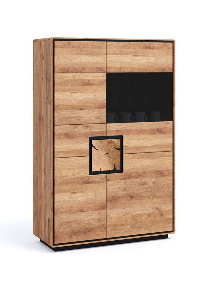 Main Möbel Highboard Highboard Glas rechts 100x151cm Wildeiche Zarah von Main Möbel