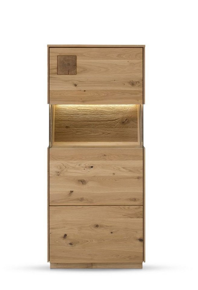 Main Möbel Highboard Highboard m.Glastüre 63x145cm 'Monza' Wildeiche geölt von Main Möbel
