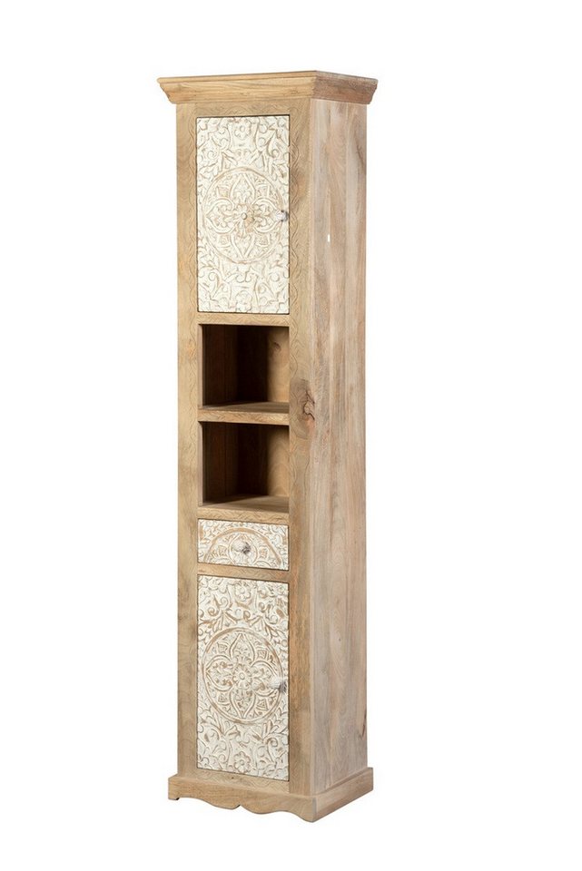 Main Möbel Hochschrank Badhochschrank 45x190cm 'Tibet' Mango natur & weiß antik von Main Möbel