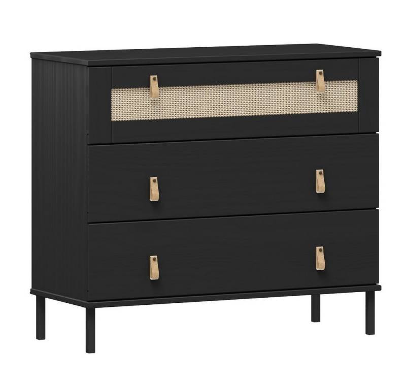Main Möbel Kommode Kommode 90x80cm 'Seattle' Kiefer massiv schwarz 3 SK von Main Möbel