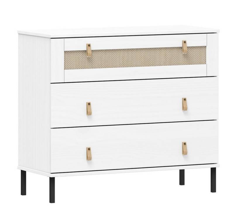 Main Möbel Kommode Kommode 90x80cm 'Seattle' Kiefer massiv weiß 3 SK von Main Möbel