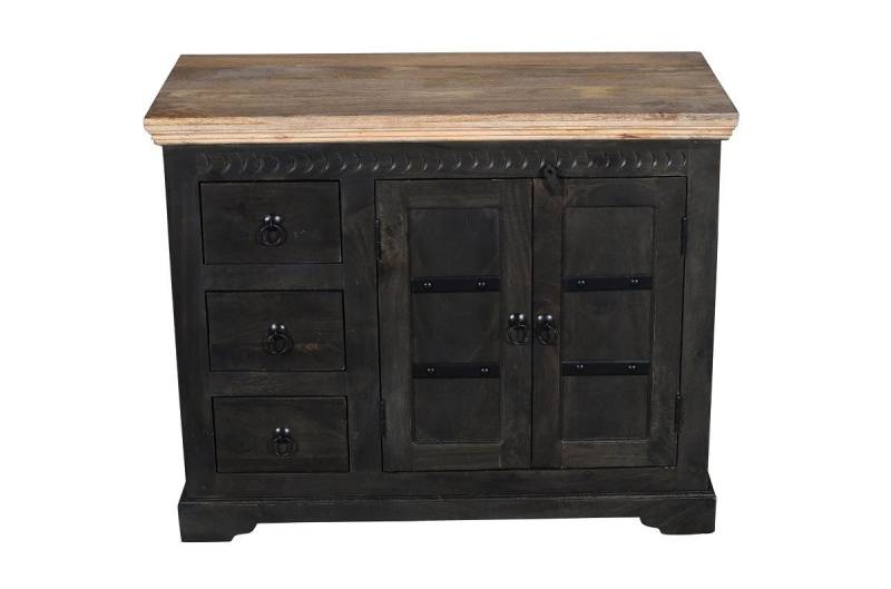 Main Möbel Kommode Sideboard 106x85cm 'Mumbai' Mango natur & schwarz von Main Möbel