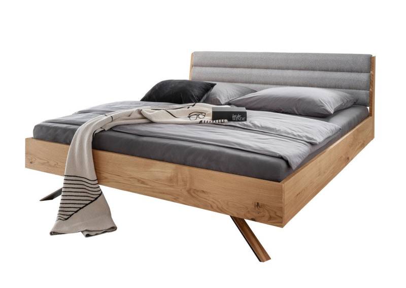 Main Möbel Massivholzbett Doppelbett 180x200cm 'Combo II' Wildeiche geölt Polsterkopfteil von Main Möbel