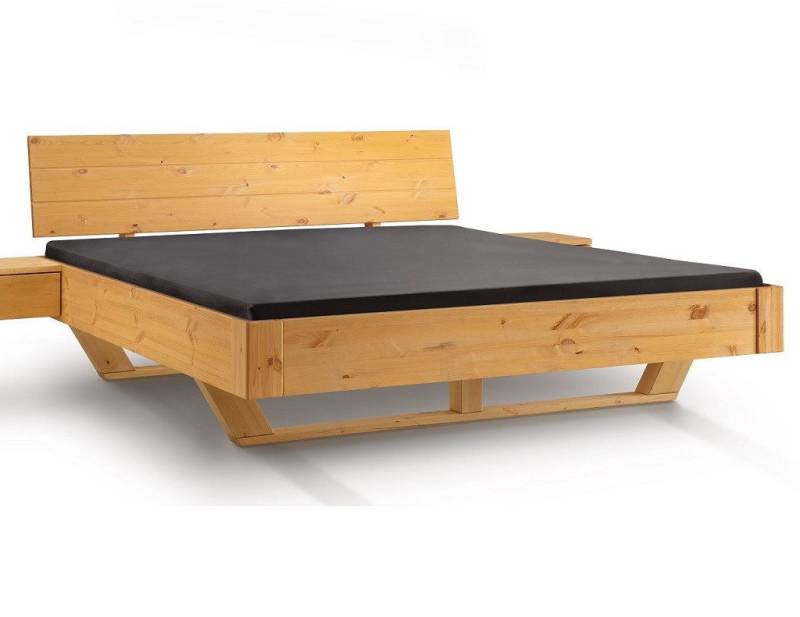 Main Möbel Massivholzbett Doppelbett 'Carina' 200x200cm Kiefer gebeizt & geölt von Main Möbel